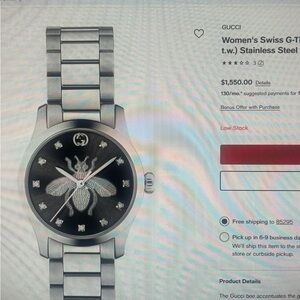 Gucci Silver and Black G-Timeless Watch